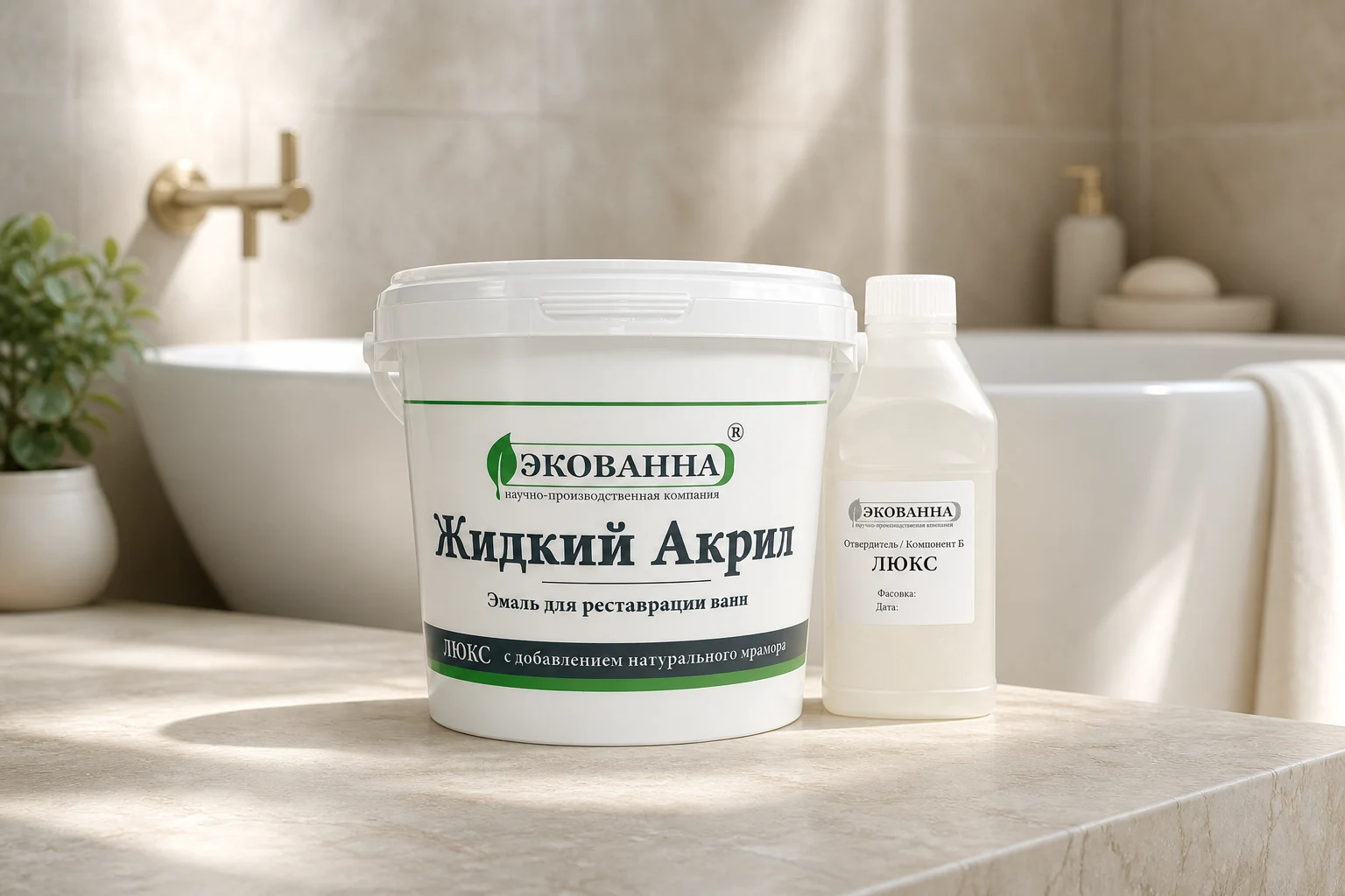 Жидкий акрил EcoVanna Люкс для реставрации ванны